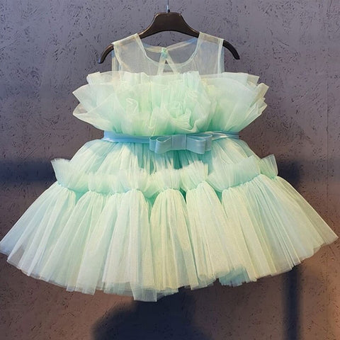 Flower girl baby birthday Party Prom Evening Dress Girl campus graduation ceremony lace fluffy mesh Princess Dress