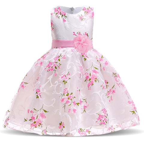 2023 Summer Kids Dresses For Girls Clothing Flower Toddler Girl Dress Pink Birthday Princess Dress Party Wedding Dress 2 3 Year