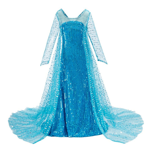 Girl Anna Elsa Dress Kids Halloween Cosplay Costume Children Princess Dresses Carnival Birthday Elegant Party Clothes 3-10 Years