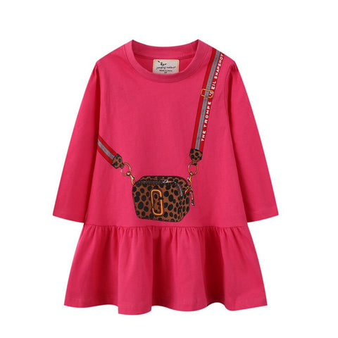 Jumping Meters Autumn Winter Children's School Dresses Long Sleeve Animals Embroidery Toddler Kids Frocks Costume Party Dress