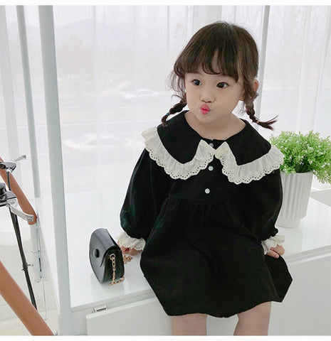 Girls Summer Dress Solid Color Girl Child Dress Long Sleeve Children Party Dresses Casual Style Costumes For Girls
