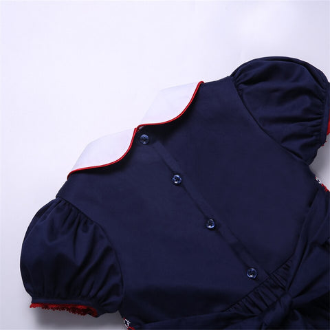 Pettigirl 2022 Luxury Eid Smocked Navy Party Children Dresses For Teenager Kid Baby Girls Designer Boutique Outfit Clothes 2-12Y