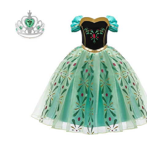 Little Girls Princess Dress Children Anna Costume for Carnival Kids Snow Queen Holiday Birthday Party Dress Girl Fancy Clothes