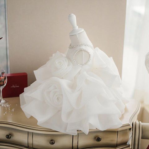 Flower Girls Dresses for Kids Baby 1st Birthday Children's Princess Costume Infant Ball Gowns Baptism Party Fluffy Wedding Dress