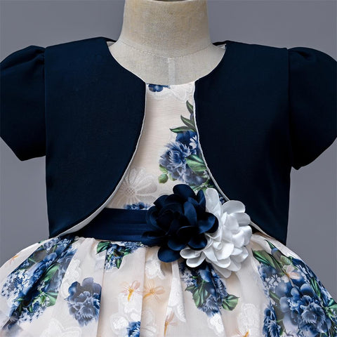 Yoliyolei Chiffon Layers Ball Dresses Children 3 Pcs Set 5 Years Birthday Kids Gown Summer Child Clothes Dress With Bag Coat