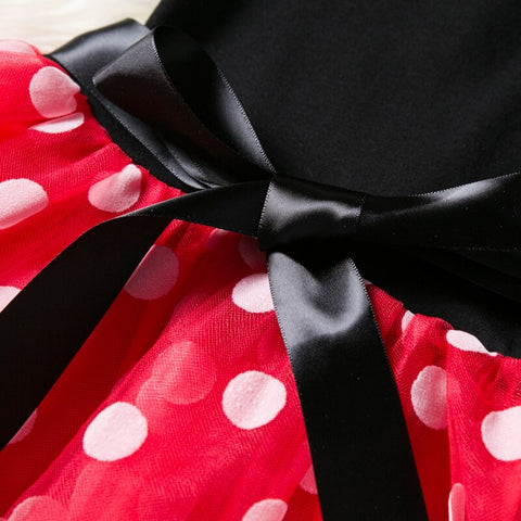 Fancy Baby Girls Clothes Mouse Dress Christmas Costume New Year Carnival Polka Dot Santa Dresses For Girls Holiday Party