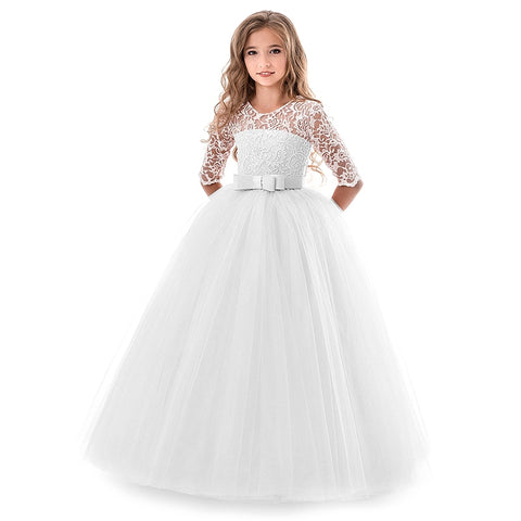 Girls Wedding Kids Dresses For Girl Party Dress Lace Princess Summer Teenage Children Princess Bridesmaid Dress 8 10 12 14 Years