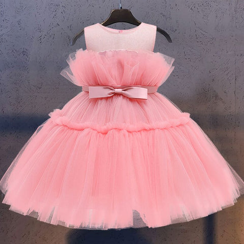 Flower girl baby birthday Party Prom Evening Dress Girl campus graduation ceremony lace fluffy mesh Princess Dress