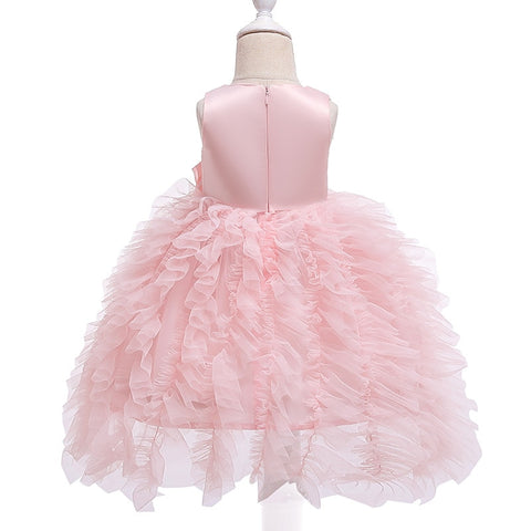 2023 New Toddler Kids Outfits Girls Princess Tutu Dress Sequin Sleeve Birthday Party Prom Ball Gown Pink 1 3 4 5 Years