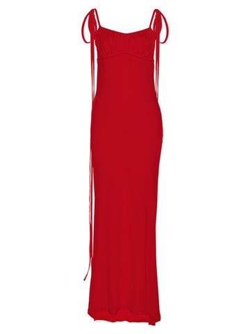 Pink Backless Sexy Maxi Dresses for Women 2023 Spaghetti Strap Ruched Bodycon Dress Wedding Evening Party Dress Elegant Luxury