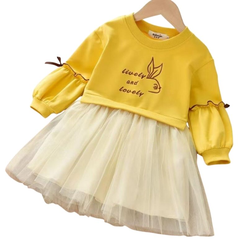 Baby Girls Dress Princess Autumn Sweater Fleece Gauze Tutu Dresses Children Clothing Long Sleeve Rainbow Stripes Dress For Girls