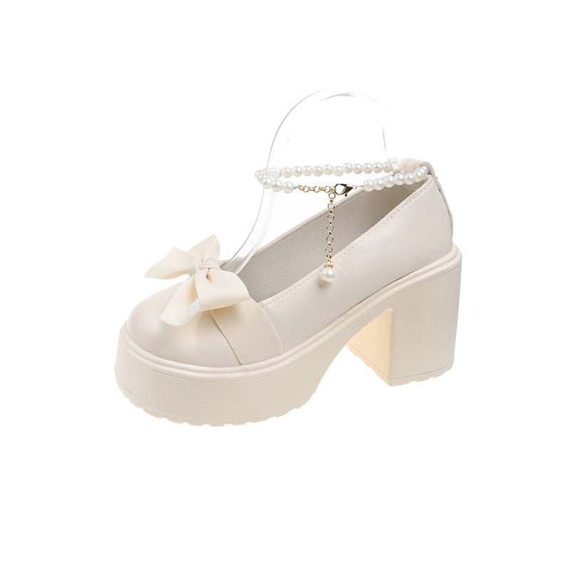 Lolita Shoes Women Japanese Girl Platform Black High Heels Fashion Mary Jane Chunky Platform Shoes Cosplay Female Sandals