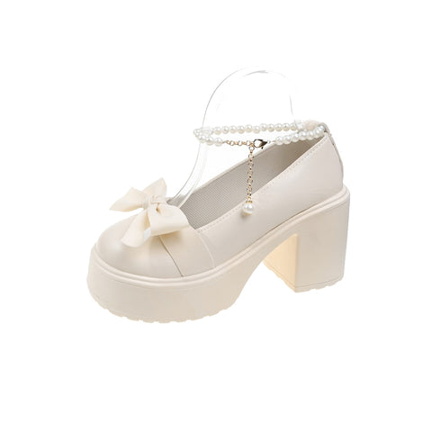 Lolita Shoes Women Japanese Girl Platform Black High Heels Fashion Mary Jane Chunky Platform Shoes Cosplay Female Sandals