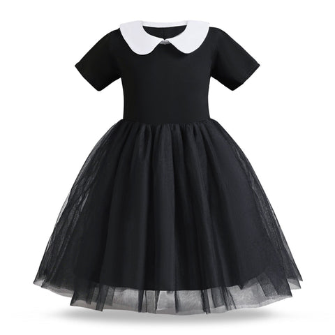 Wednesday Costume For Girls 2023 New Fancy Princess Dress Up For Kids Girls Tulle Party Dresses Carnival Cosplay Costumes