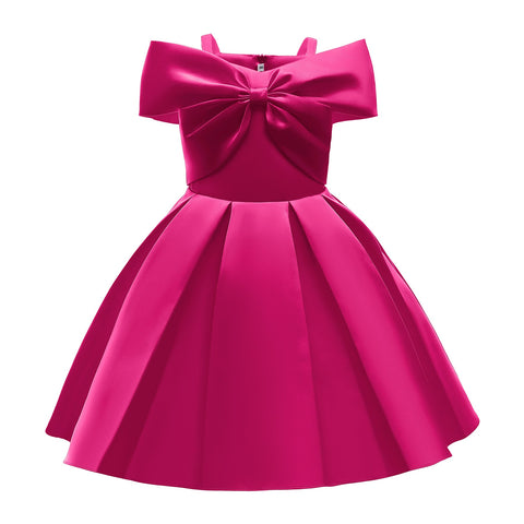 3-10 New children's Christmas party dress baby wedding prom dress girl birthday dress 3-12 years old polka dot skirt bow dress