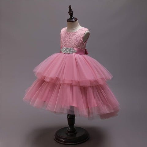 Princess Girl Dress Wedding Birthday Party Frocks for Children Costume With Bow Prom Ball Gown Elegant Party Dress For Girls