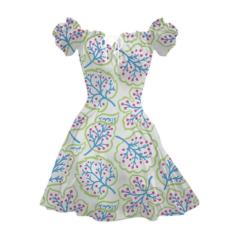 Maple Leaf Print Sexy Girl Dress 2022 New Mid Length Party Evening Dress Elegant Woman Beach Dress Fashion Lolita Sun Dresses