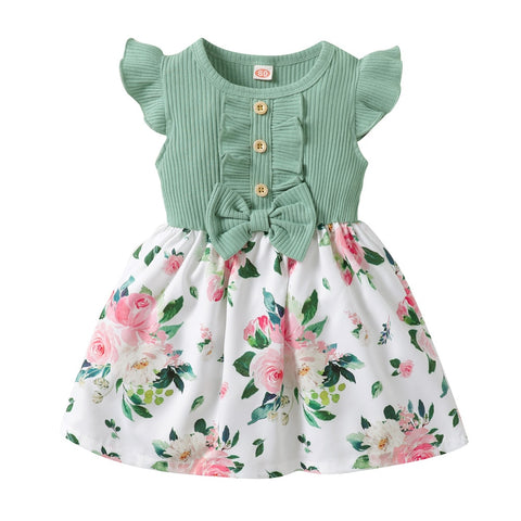 1-5 Years Little Girl Princess Dress Clothing Baby Girl Sleeveless Floral Fashion Dress Children Girl Daily Holiday Clothes