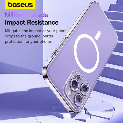 Baseus Transparent Magnetic Phone Case for iPhone 14 13 12 11 Pro Max Wireless Charging Cover For iPhone13 12Pro Max Magnet Case