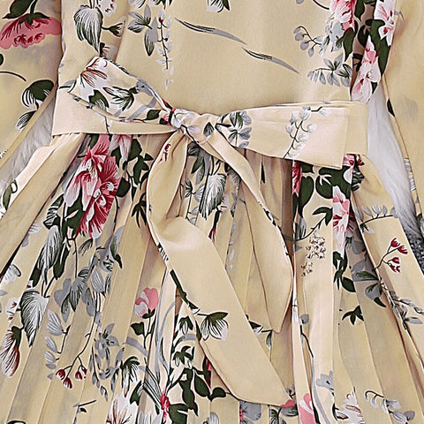 2023 New Autumn Spring Flower Princess Dresses For Girl 4-12 Years Full Sleeve Teenager Children Birthday Present Clothes
