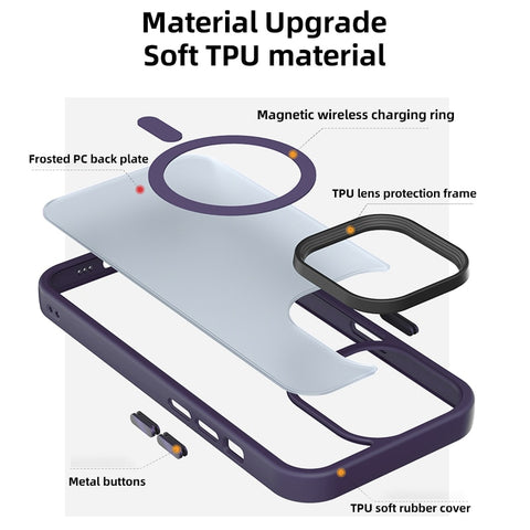 Original Translucent Matte Magsafe Magnetic Wireless Charging Phone Case For iPhone 14 13 12 11 Pro Max Solid Hard Cover Funda