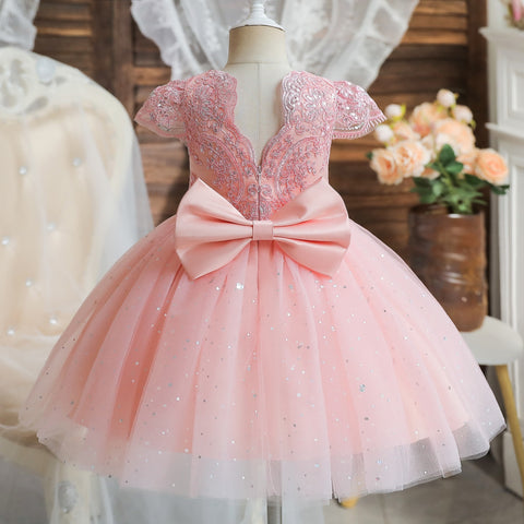 Girl Party Dress for Kids Formal Birthday Christening Princess Ball Gown Flower Girl Dresses for Wedding Baby Communion Costume