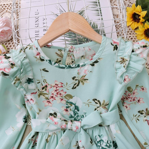 Humor Bear Girls Dress Autumn Long Sleeve Floarl Printed Children Wedding  Dress Ball Grown Party Princess Dress For 2-6Y
