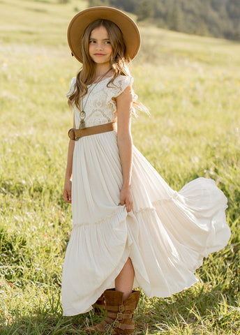 3-14 years Girls Lace Bohemia Long Dresses Baby Kids Flower Wedding Princess Party Dress Vestidos Costume Children Clothing