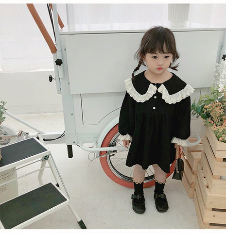 Girls Summer Dress Solid Color Girl Child Dress Long Sleeve Children Party Dresses Casual Style Costumes For Girls