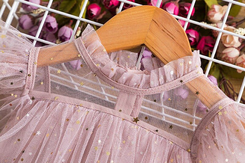 Little Girls Summer Dresses Sequins Tulle Kids Birthday Wedding Party Princess Dress 3 6 8 Yrs Elegant Children Casual Clothing