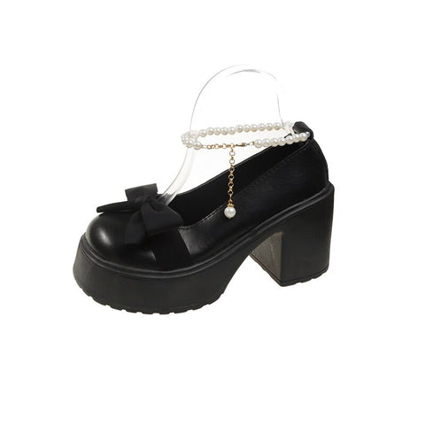 Lolita Shoes Women Japanese Girl Platform Black High Heels Fashion Mary Jane Chunky Platform Shoes Cosplay Female Sandals