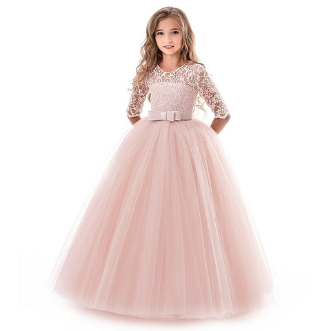 Girls Wedding Kids Dresses For Girl Party Dress Lace Princess Summer Teenage Children Princess Bridesmaid Dress 8 10 12 14 Years