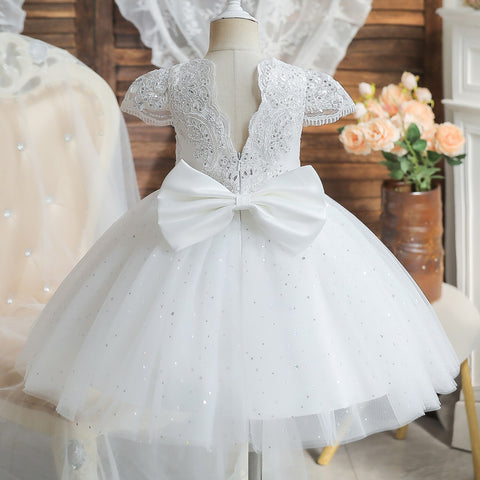 Girl Party Dress for Kids Formal Birthday Christening Princess Ball Gown Flower Girl Dresses for Wedding Baby Communion Costume