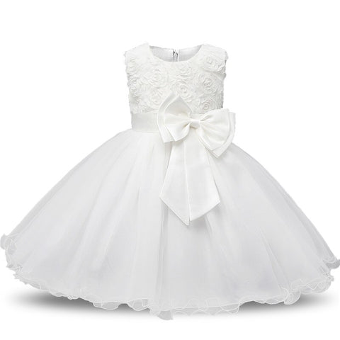 Flower Girls Dress Sleeveless Cute Bow Children Birthday Wedding Princess Party Gowns Sequins Kids Girls Formal Prom Dress