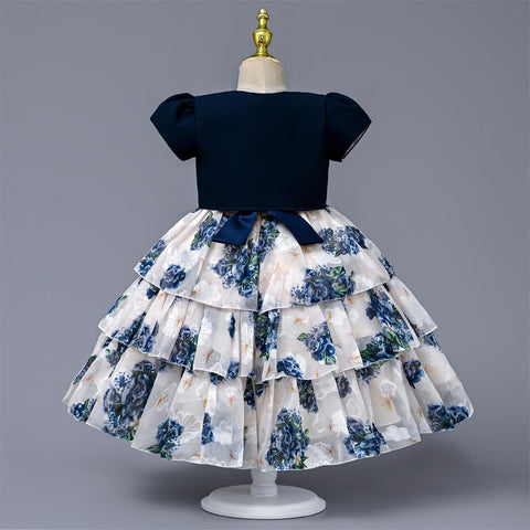 Yoliyolei Chiffon Layers Ball Dresses Children 3 Pcs Set 5 Years Birthday Kids Gown Summer Child Clothes Dress With Bag Coat