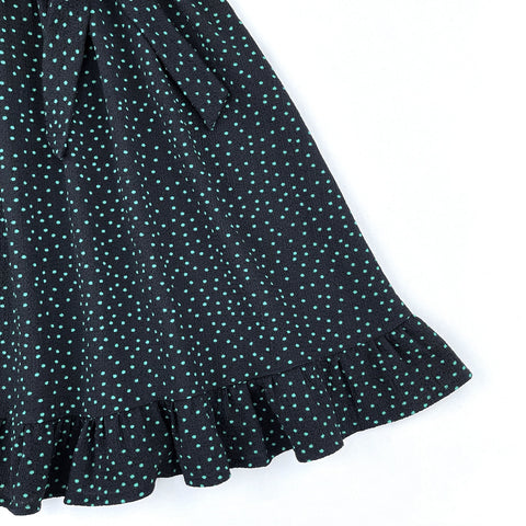 Joyccin Mother Kids Cross Wrap V-neck Clothing Ruffle Flutter-sleeve Family Matching Outfits All Over Dots Boho Vacation Dresses