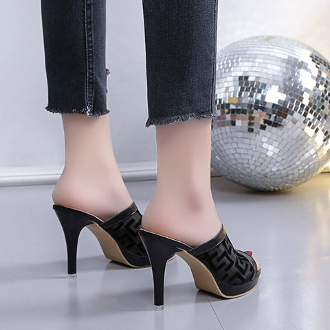 Woman Summer Genuine Leather Sandals Gold Open Toe Sandal Lace Dress Shoes Womens High Heels Sandals Pumps Ladies Shoes