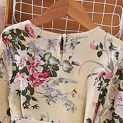 2023 New Autumn Spring Flower Princess Dresses For Girl 4-12 Years Full Sleeve Teenager Children Birthday Present Clothes