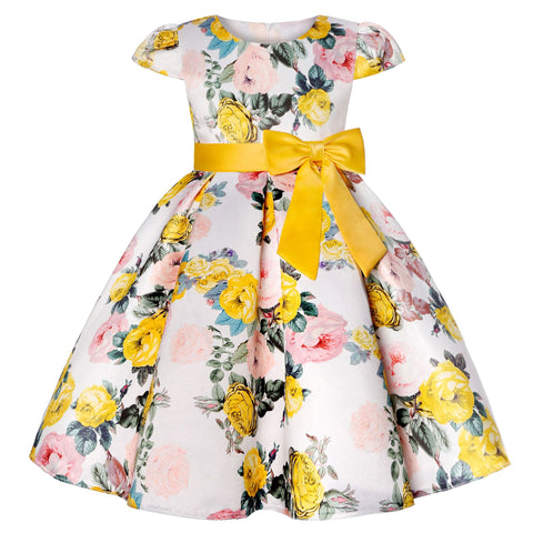 New Girls Kids Flower Elegant Causal Princess Party Dresses Children Clothing Christmas Birthday Wedding Party Baby Girl Dress