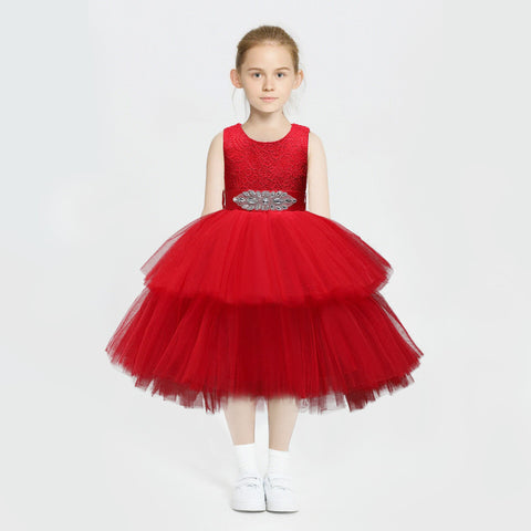 Princess Girl Dress Wedding Birthday Party Frocks for Children Costume With Bow Prom Ball Gown Elegant Party Dress For Girls