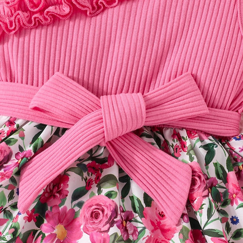 Dress For Kids 1 - 6 Years old Birthday Summer Ruffles Floral Off Shoulder Sleeveless Kids Princess Dresses Ootd For Baby Girl