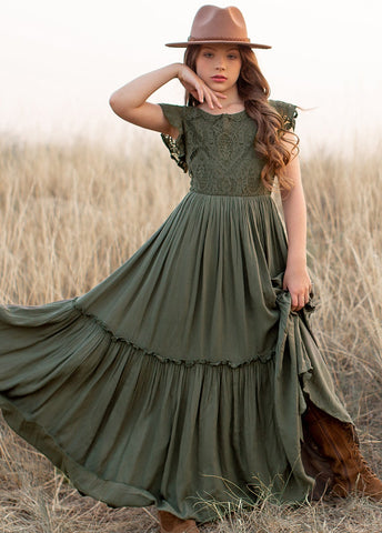 3-14 years Girls Lace Bohemia Long Dresses Baby Kids Flower Wedding Princess Party Dress Vestidos Costume Children Clothing