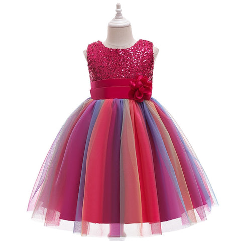 Girls Dress 2-12Y Sequins Mesh Princess Dress Poncho Dress Girls Dress Girls Birthday Party Dress Wedding Flower Girl Dress