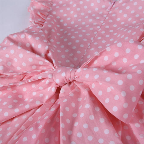 Pettigirl New Kids Princess Dresses for Baby Girls Summer Cotton Pink Polka Dot Dresses Clothese Size 2345681012Years & Hairband