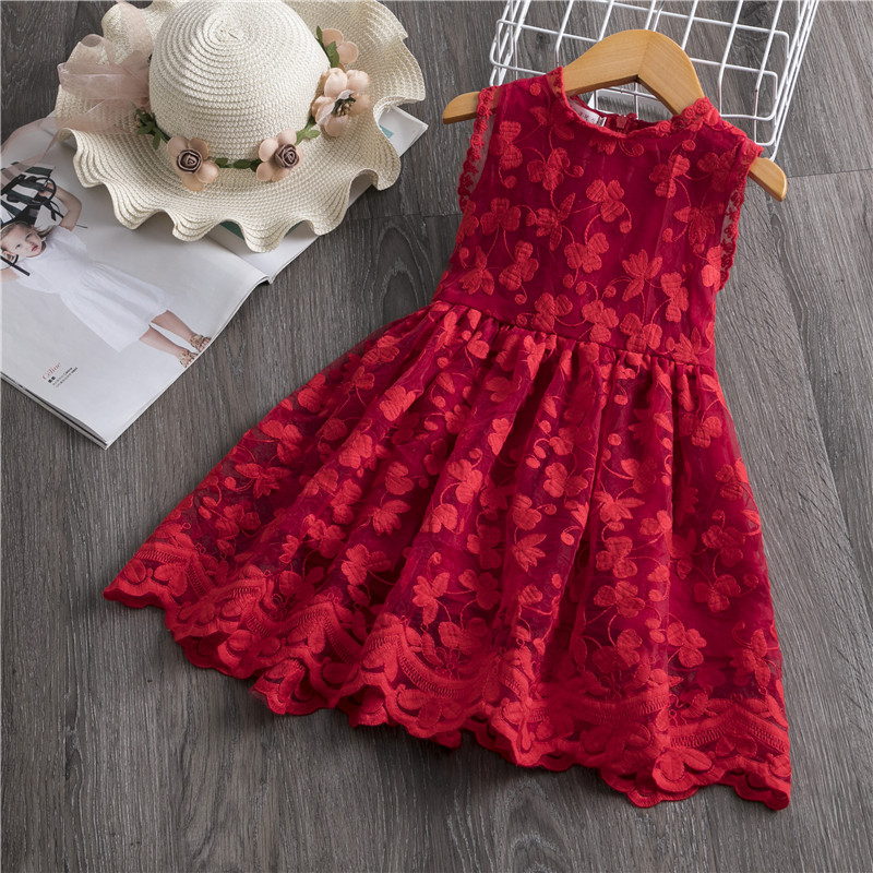 Summer Girl Dress Casual Baby Girls Clothes Kids Dresses For Girls Lace Flower Wedding Gown Children Birthday Party School Wear