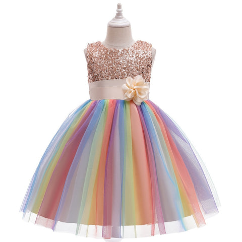 Girls Dress 2-12Y Sequins Mesh Princess Dress Poncho Dress Girls Dress Girls Birthday Party Dress Wedding Flower Girl Dress