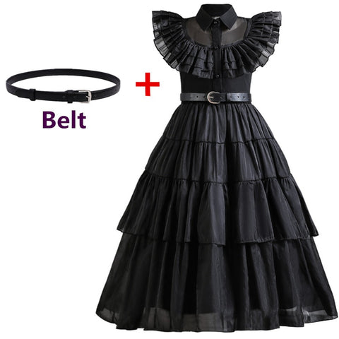 Wednesday Costume For Girls 2023 New Fancy Princess Dress Up For Kids Girls Tulle Party Dresses Carnival Cosplay Costumes