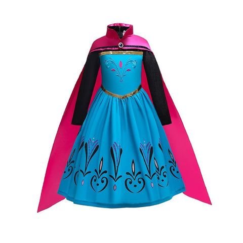 Girl Anna Elsa Dress Kids Halloween Cosplay Costume Children Princess Dresses Carnival Birthday Elegant Party Clothes 3-10 Years