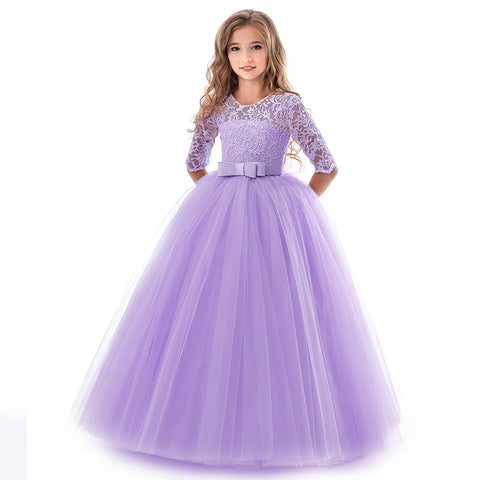 Girls Wedding Kids Dresses For Girl Party Dress Lace Princess Summer Teenage Children Princess Bridesmaid Dress 8 10 12 14 Years