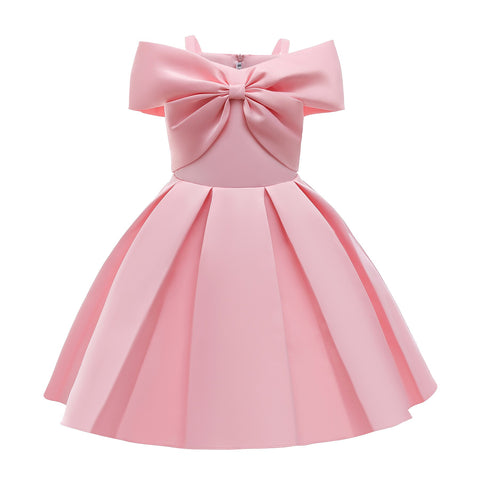 3-10 New children's Christmas party dress baby wedding prom dress girl birthday dress 3-12 years old polka dot skirt bow dress